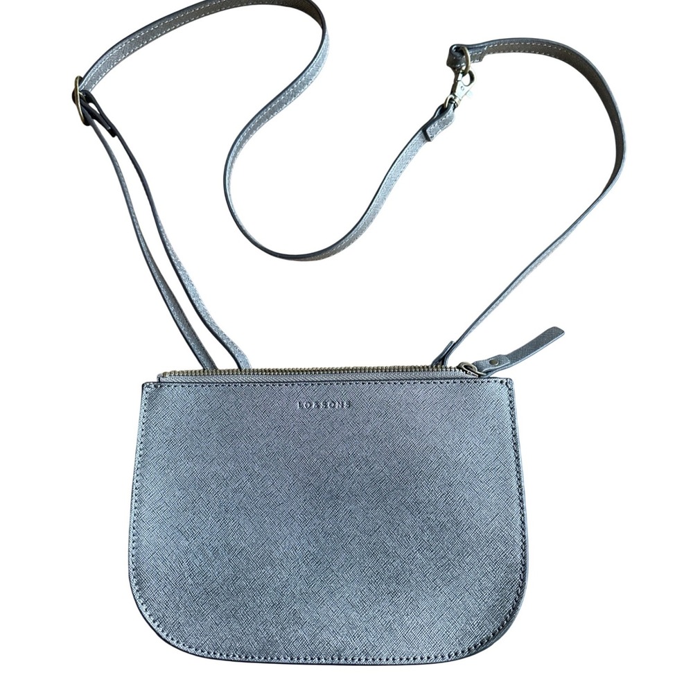 Lo & Sons Waverley 2 Large Grey Saffiano Leather Convertible Crossbody Belt Bag